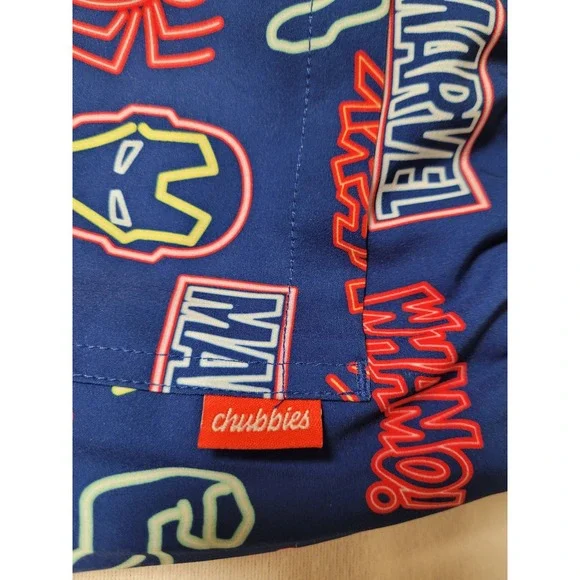 Marvel Chubbies Mens XL Swim Trunks Shorts Comic Superheroes Avengers - Picture 2 of 3